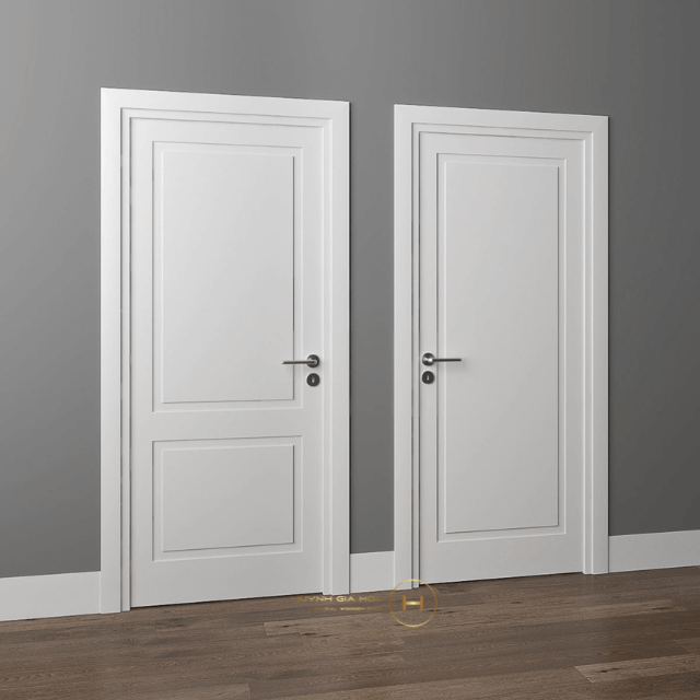 cửa gỗ sơn trắng