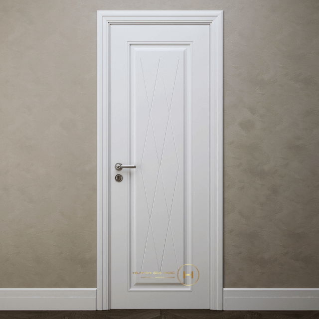 cửa gỗ sơn màu trắng phẳng